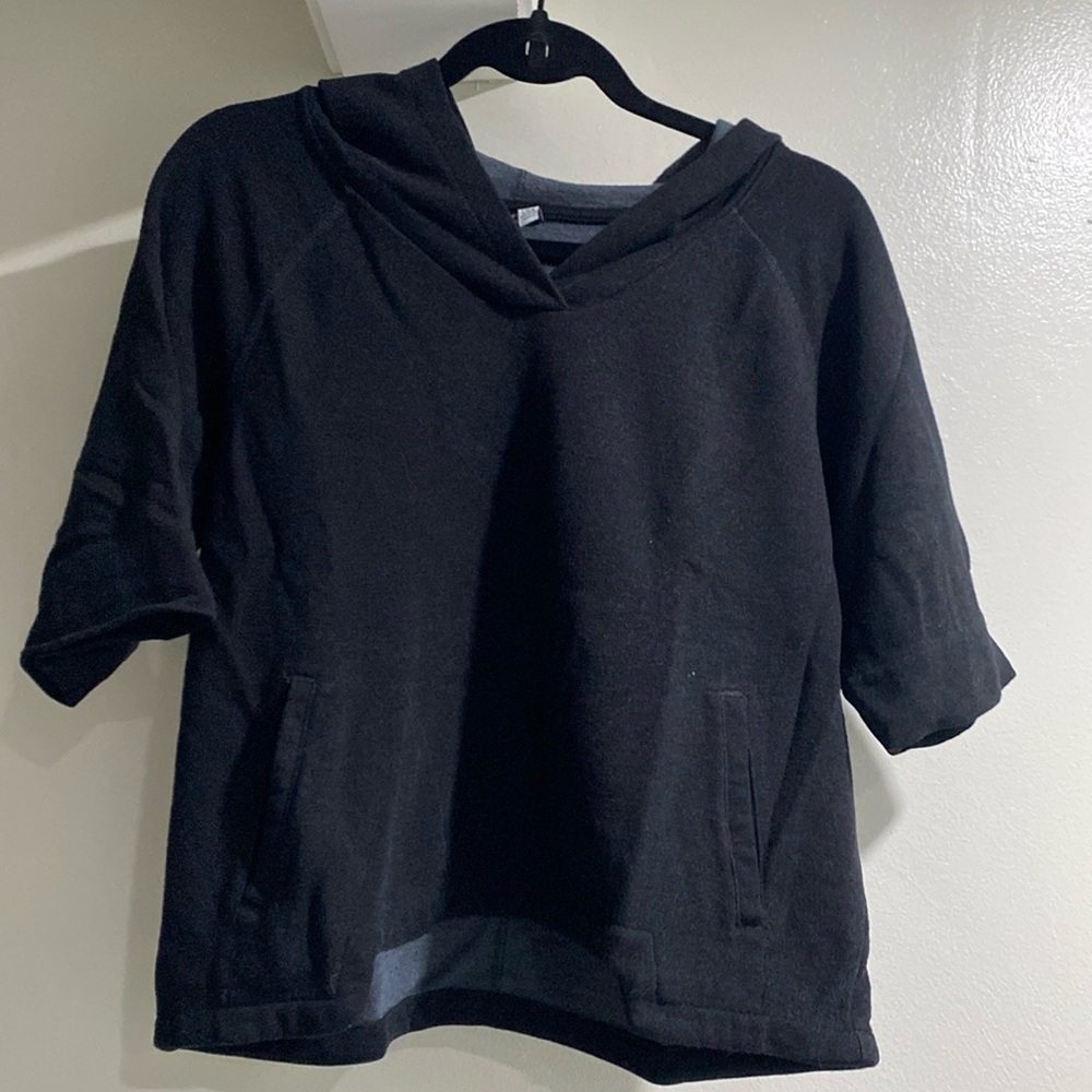 Ibex black short sleeve hoodie sweater